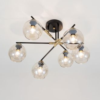 Люстра на штанге Citilux Анри CL124165, 6×E14 по 60 Вт, черный/прозрачный