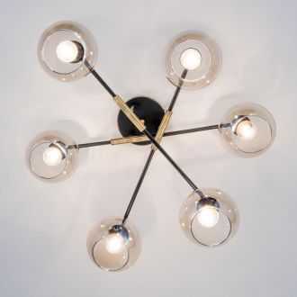 Люстра на штанге Citilux Анри CL124165, 6×E14 по 60 Вт, черный/прозрачный