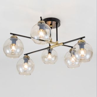 Люстра на штанге Citilux Анри CL124165, 6×E14 по 60 Вт, черный/прозрачный