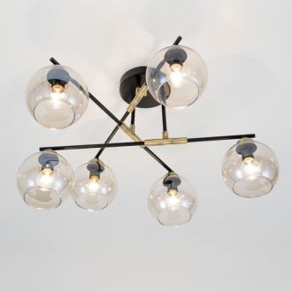 Люстра на штанге Citilux Анри CL124165, 6×E14 по 60 Вт, черный/прозрачный