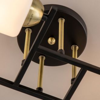 Люстра на штанге Citilux Генри CL130265, 6×E27 по 75 Вт, черный/белый