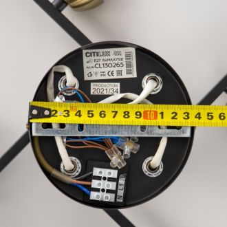 Люстра на штанге Citilux Генри CL130265, 6×E27 по 75 Вт, черный/белый