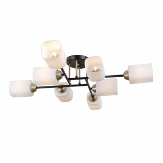 Люстра на штанге Citilux Генри CL130285, 8×E27 по 75 Вт, черный/белый