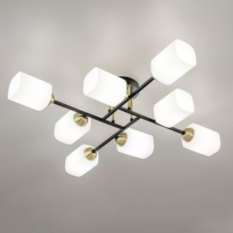 Люстра на штанге Citilux Генри CL130285, 8×E27 по 75 Вт, черный/белый