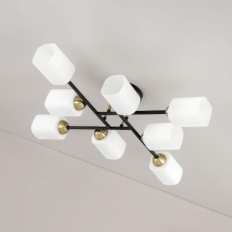 Люстра на штанге Citilux Генри CL130285, 8×E27 по 75 Вт, черный/белый