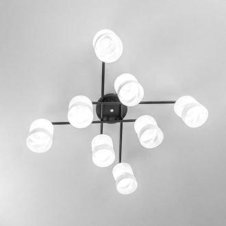 Люстра на штанге Citilux Нильс CL132185, 8×E27 по 60 Вт, черный/белый