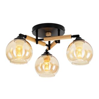 Накладная люстра Citilux Tika CL133131, 3×E27 по 75 Вт, черный/бежевый