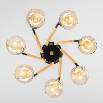 Накладная люстра Citilux Tika CL133171, 7×E27 по 75 Вт, черный/бежевый