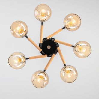 Накладная люстра Citilux Tika CL133171, 7×E27 по 75 Вт, черный/бежевый