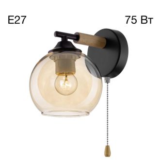 Бра Citilux Tika CL133411, E27, 75 Вт, черный/желтый, лофт стиль