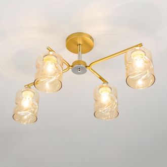 Люстра на штанге Citilux Клод CL137142, 4×E27 по 60 Вт, золотой/бежевый