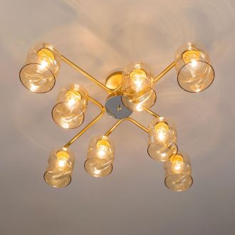 Люстра на штанге Citilux Клод CL137182, 8×E27 по 60 Вт, золотой/бежевый