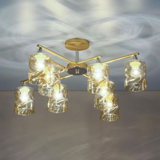 Люстра на штанге Citilux Клод CL137182, 8×E27 по 60 Вт, золотой/бежевый