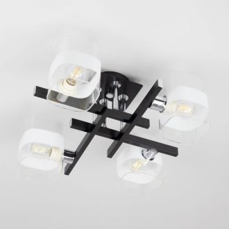 Накладная люстра Citilux Вирта CL139242, 4×E14 по 60 Вт, черный/прозрачный