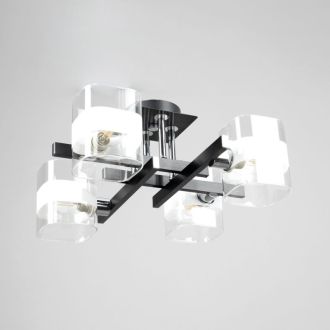 Накладная люстра Citilux Вирта CL139242, 4×E14 по 60 Вт, черный/прозрачный