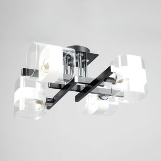 Накладная люстра Citilux Вирта CL139242, 4×E14 по 60 Вт, черный/прозрачный