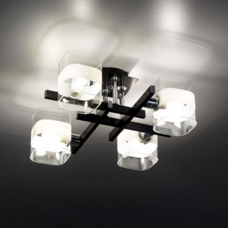 Накладная люстра Citilux Вирта CL139242, 4×E14 по 60 Вт, черный/прозрачный