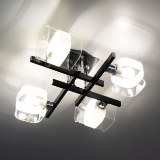 Накладная люстра Citilux Вирта CL139242, 4×E14 по 60 Вт, черный/прозрачный
