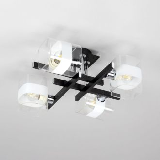 Накладная люстра Citilux Вирта CL139242, 4×E14 по 60 Вт, черный/прозрачный