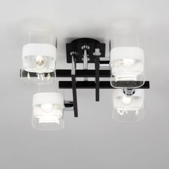 Накладная люстра Citilux Вирта CL139242, 4×E14 по 60 Вт, черный/прозрачный
