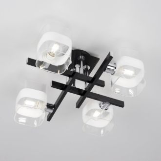 Накладная люстра Citilux Вирта CL139242, 4×E14 по 60 Вт, черный/прозрачный