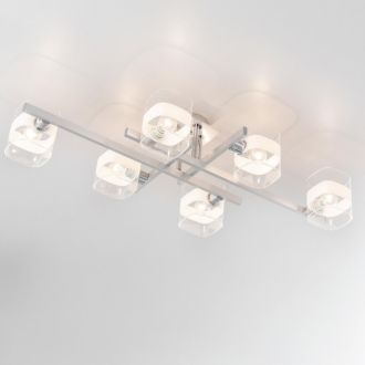 Люстра на штанге Citilux Вирта CL139260, 6×E14 по 60 Вт, хром/прозрачный