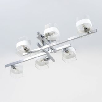 Люстра на штанге Citilux Вирта CL139260, 6×E14 по 60 Вт, хром/прозрачный