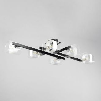 Накладная люстра Citilux Вирта CL139262, 6×E14 по 60 Вт, черный/прозрачный