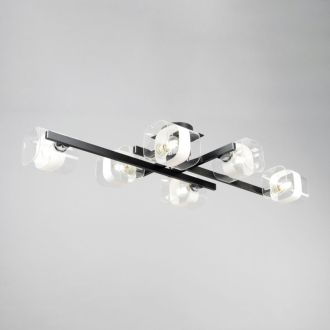 Накладная люстра Citilux Вирта CL139262, 6×E14 по 60 Вт, черный/прозрачный