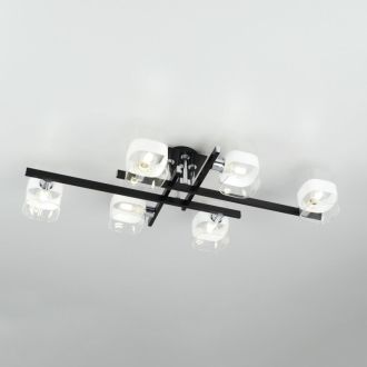 Накладная люстра Citilux Вирта CL139262, 6×E14 по 60 Вт, черный/прозрачный