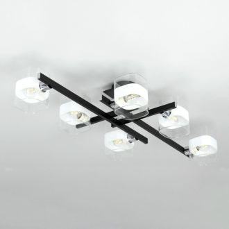 Накладная люстра Citilux Вирта CL139262, 6×E14 по 60 Вт, черный/прозрачный