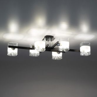 Накладная люстра Citilux Вирта CL139262, 6×E14 по 60 Вт, черный/прозрачный