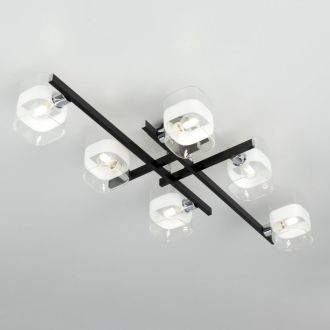 Накладная люстра Citilux Вирта CL139262, 6×E14 по 60 Вт, черный/прозрачный