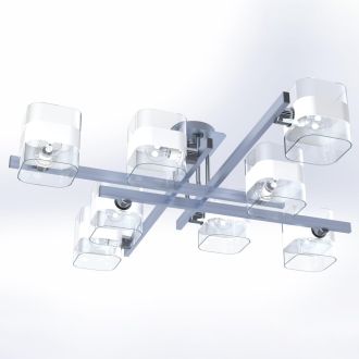 Люстра на штанге Citilux Вирта CL139280, 8×E14 по 60 Вт, хром/прозрачный