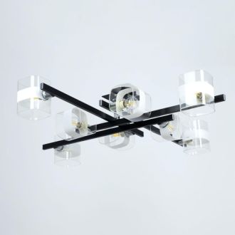 Накладная люстра Citilux Вирта CL139282, 8×E14 по 60 Вт, черный/прозрачный