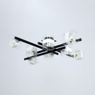 Накладная люстра Citilux Вирта CL139282, 8×E14 по 60 Вт, черный/прозрачный