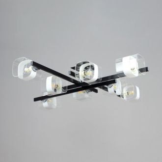 Накладная люстра Citilux Вирта CL139282, 8×E14 по 60 Вт, черный/прозрачный