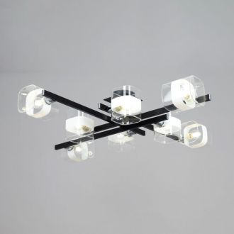 Накладная люстра Citilux Вирта CL139282, 8×E14 по 60 Вт, черный/прозрачный