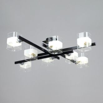 Накладная люстра Citilux Вирта CL139282, 8×E14 по 60 Вт, черный/прозрачный
