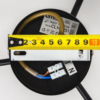 Люстра на штанге Citilux Стивен CL141231, 3×E27 по 75 Вт, черный/белый