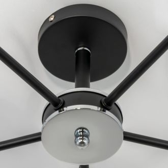 Люстра на штанге Citilux Стивен CL141251, 5×E27 по 75 Вт, черный/белый