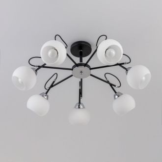 Люстра на штанге Citilux Стивен CL141271, 7×E27 по 75 Вт, черный/белый