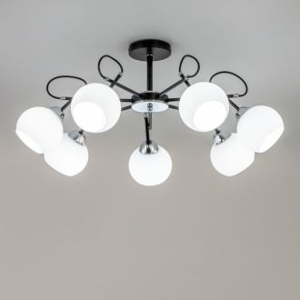 Люстра на штанге Citilux Стивен CL141271, 7×E27 по 75 Вт, черный/белый