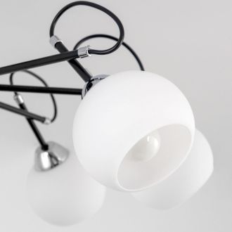 Люстра на штанге Citilux Стивен CL141271, 7×E27 по 75 Вт, черный/белый