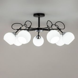 Люстра на штанге Citilux Стивен CL141271, 7×E27 по 75 Вт, черный/белый