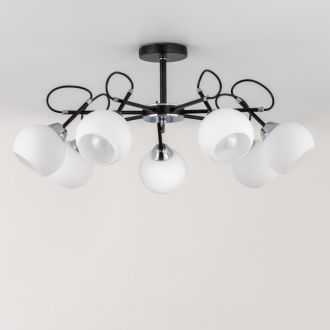 Люстра на штанге Citilux Стивен CL141271, 7×E27 по 75 Вт, черный/белый