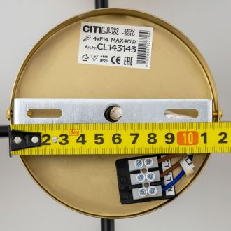 Люстра на штанге Citilux Шарлиз CL143143, 4×E14 по 40 Вт, бронзовый/желтый