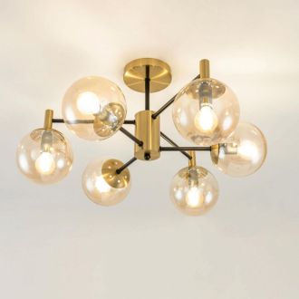 Люстра на штанге Citilux Шарлиз CL143163, 6×E14 по 40 Вт, бронзовый/желтый