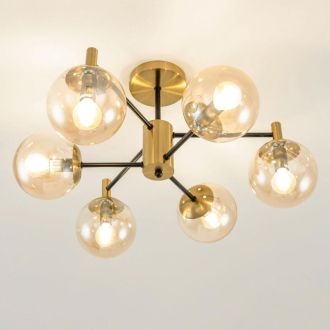 Люстра на штанге Citilux Шарлиз CL143163, 6×E14 по 40 Вт, бронзовый/желтый