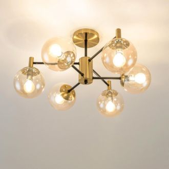 Люстра на штанге Citilux Шарлиз CL143163, 6×E14 по 40 Вт, бронзовый/желтый